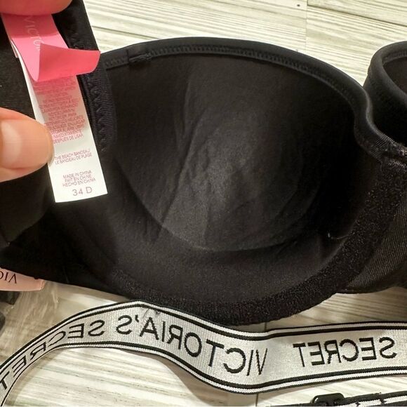 VICTORIA’S SECRET LOGO STRAP‎ DISCONTINUED THE BEACH BANDEAU SWIMSUIT BIKINI TOP - Picture 6 of 8